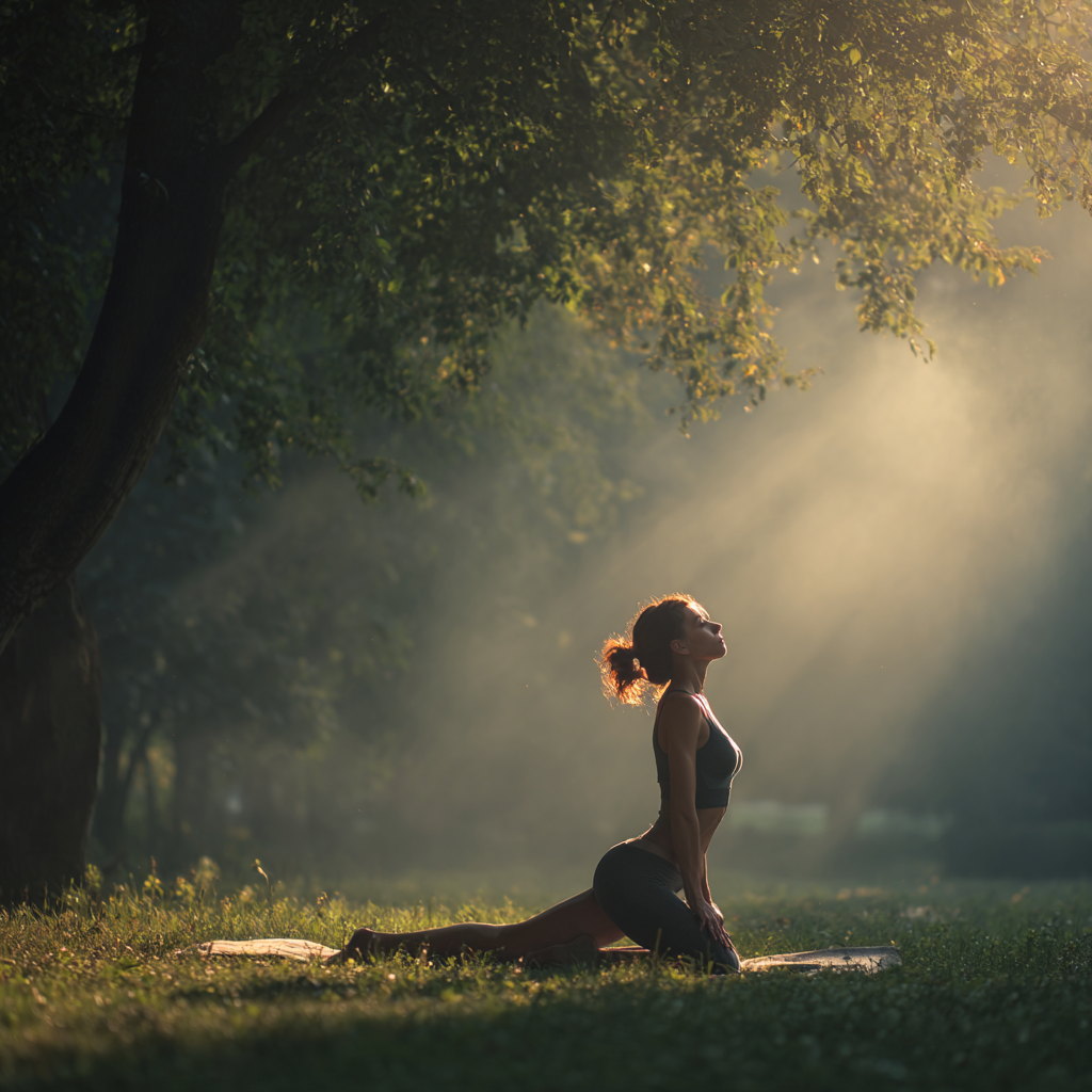 Instruktorka jógy v meditativní pozici